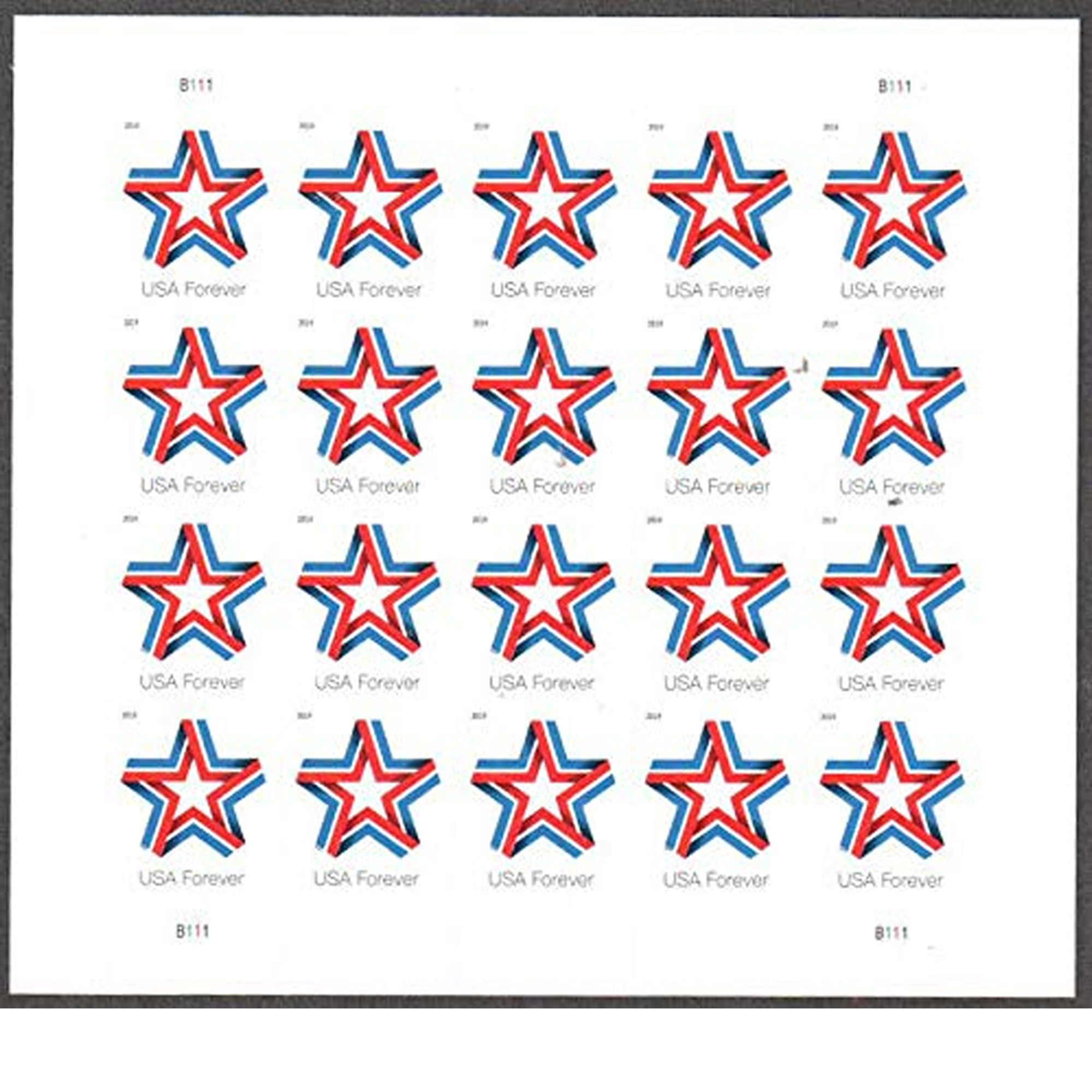 Star Ribbon Strip of 100 USPS First Class Forever Postage Stamps Patriotic  Flag Wedding Celebration (100 Stamps)